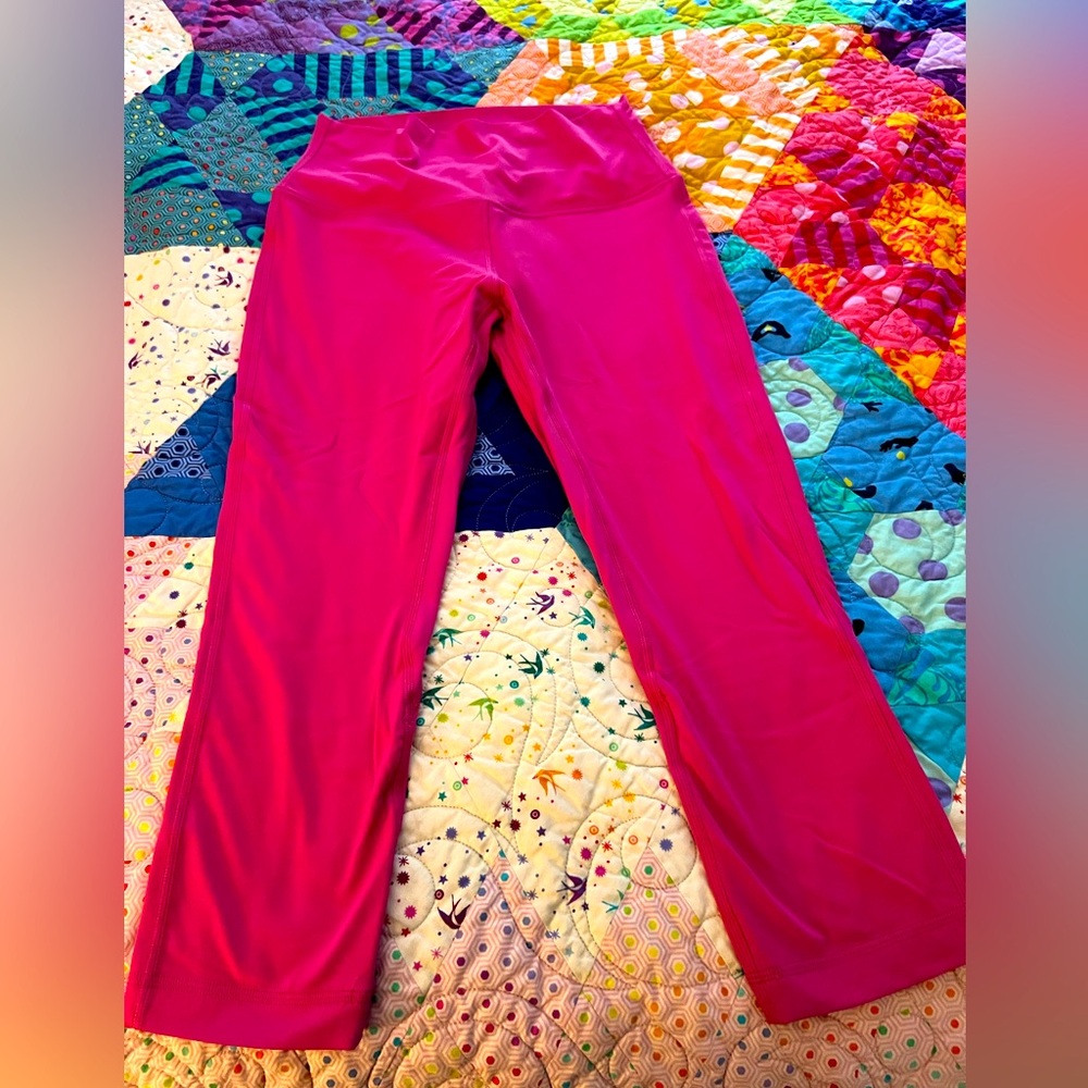 Hot pink Lululemon Align High-Rise Crop 21"